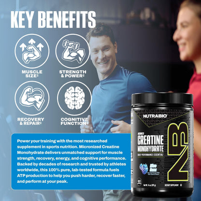 NutraBio Pure Micronized Creatine Monohydrate Powder Supplement, Unflavored, (300 g) - Supports Bulk Muscle Energy, Recovery, and Strength - HPLC Tested Creatine Powder Supplement for Men and Women - PrimeBioHealth - canada supplements