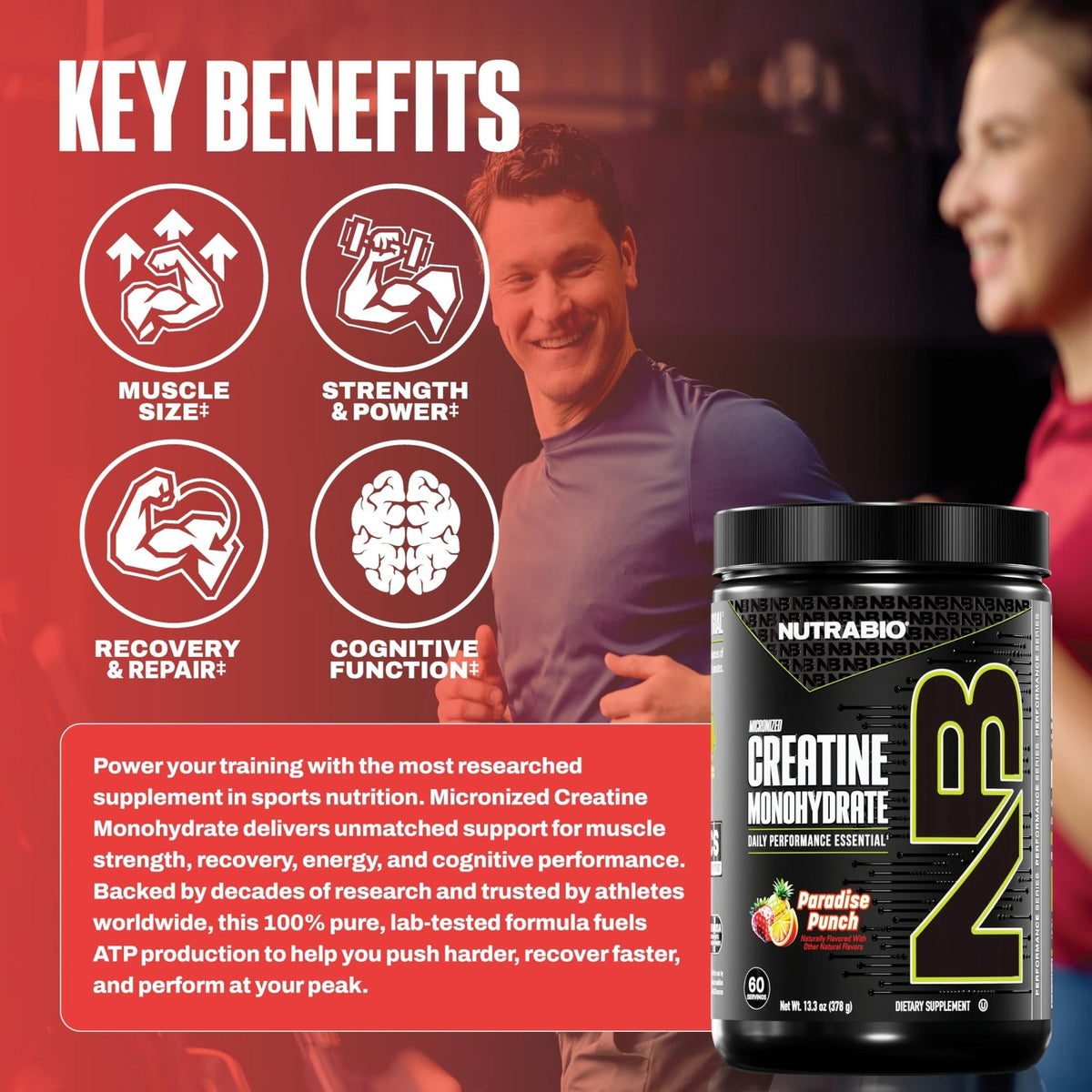 NutraBio Pure Micronized Creatine Monohydrate Powder Supplement, Unflavored, (300 g) - Supports Bulk Muscle Energy, Recovery, and Strength - HPLC Tested Creatine Powder Supplement for Men and Women - PrimeBioHealth - canada supplements