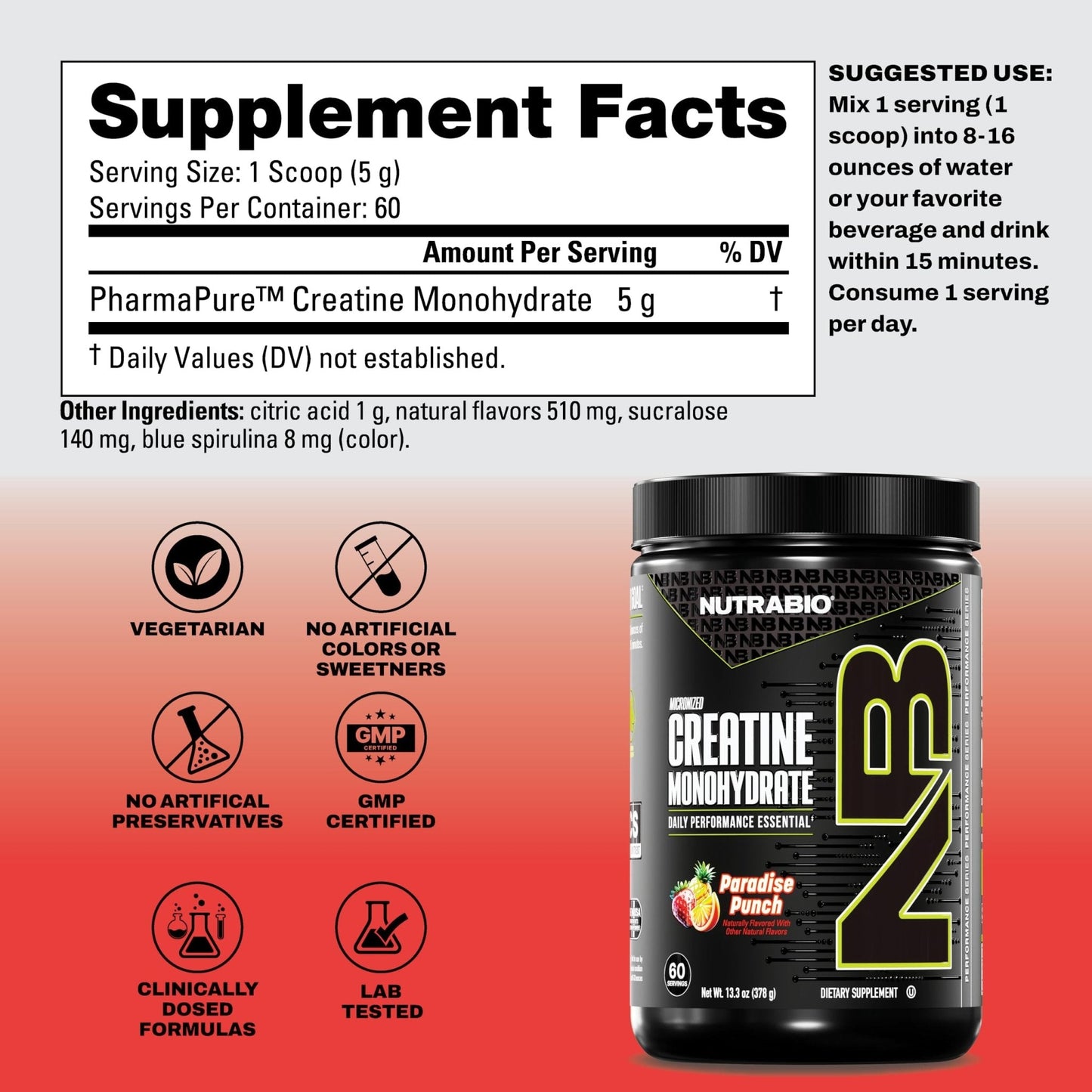 NutraBio Pure Micronized Creatine Monohydrate Powder Supplement, Unflavored, (300 g) - Supports Bulk Muscle Energy, Recovery, and Strength - HPLC Tested Creatine Powder Supplement for Men and Women - PrimeBioHealth - canada supplements