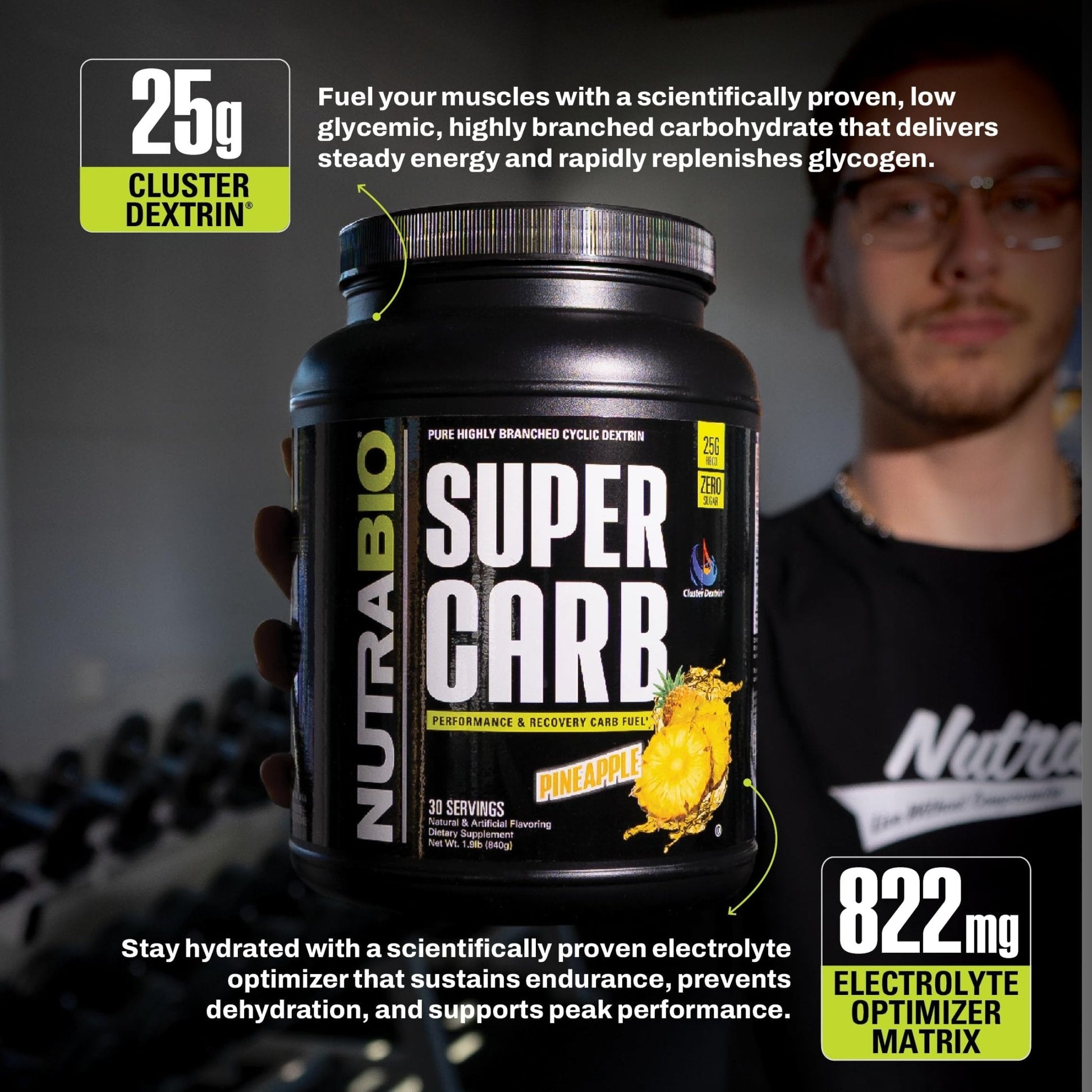 NutraBio Super Carb, Carbohydrate Powder with Cluster Dextrin & Electrolytes, Advanced Carb Supplement Powder for Workout Fuel, Performance, and Muscle Recovery, Cyclic Dextrin, Unflavored, 30 Sv - PrimeBioHealth - canada supplements