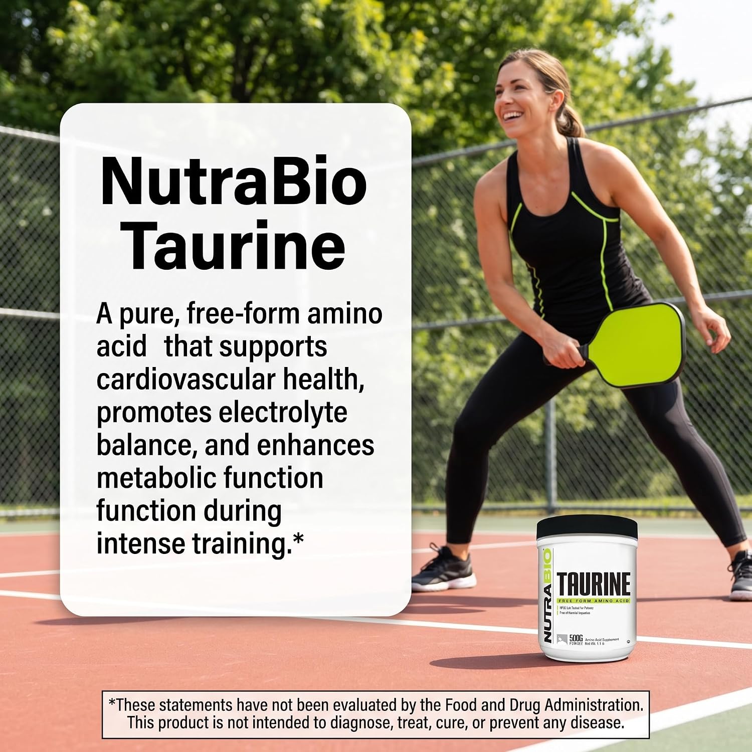 NutraBio Taurine Powder 500g | Pure Free-Form L-Taurine Amino Acid Supplement | Supports Cellular Health, Energy, and Wellness | Non-GMO, USP Grade - PrimeBioHealth - canada supplements
