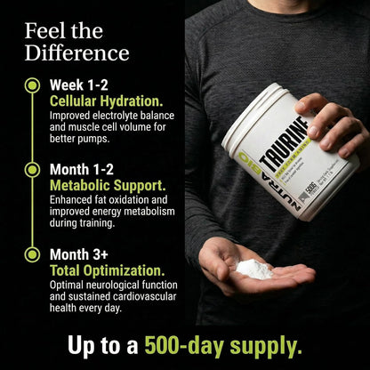 NutraBio Taurine Powder 500g | Pure Free-Form L-Taurine Amino Acid Supplement | Supports Cellular Health, Energy, and Wellness | Non-GMO, USP Grade - PrimeBioHealth - canada supplements
