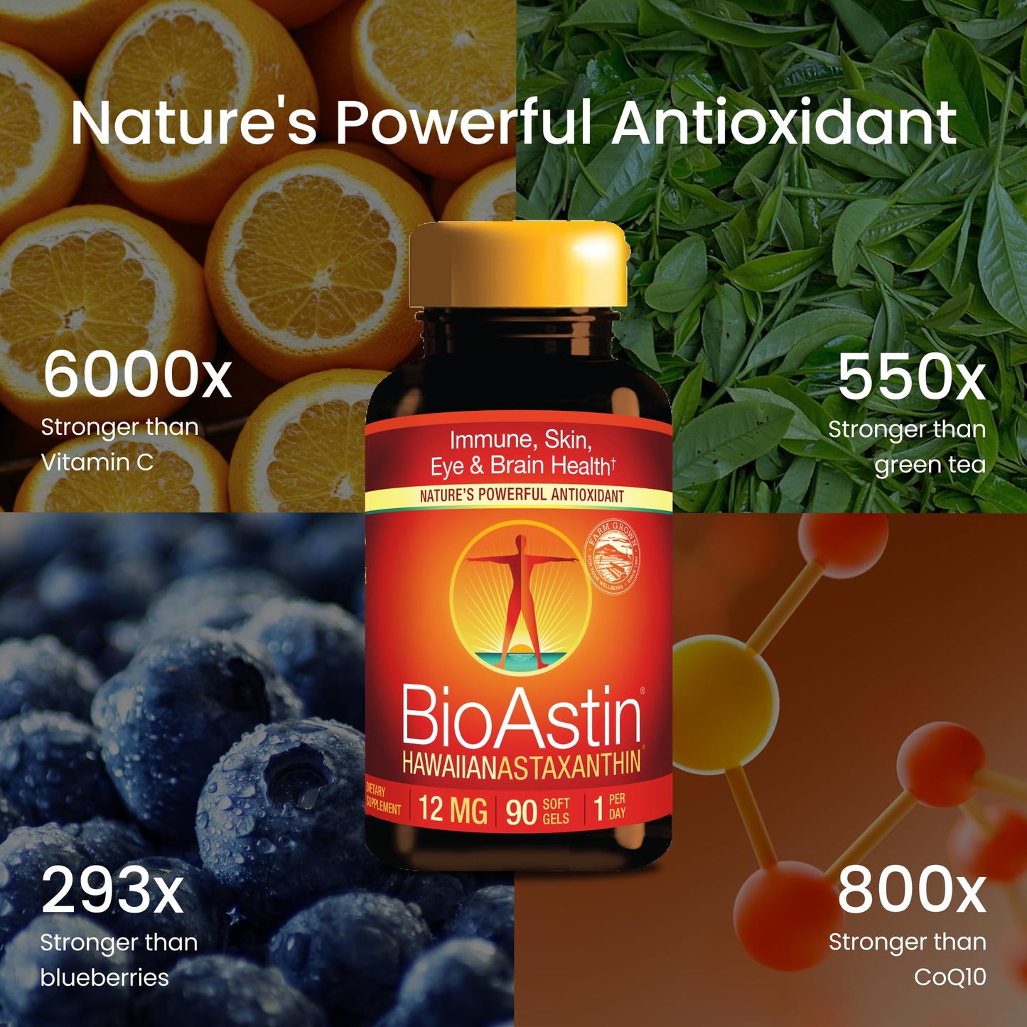 Nutrex Hawaii BioAstin Hawaiian Astaxanthin - 12mg, 90 Softgels - Farm-Direct Premium Antioxidant Supplement to Support Eye, Skin - PrimeBioHealth - canada supplements