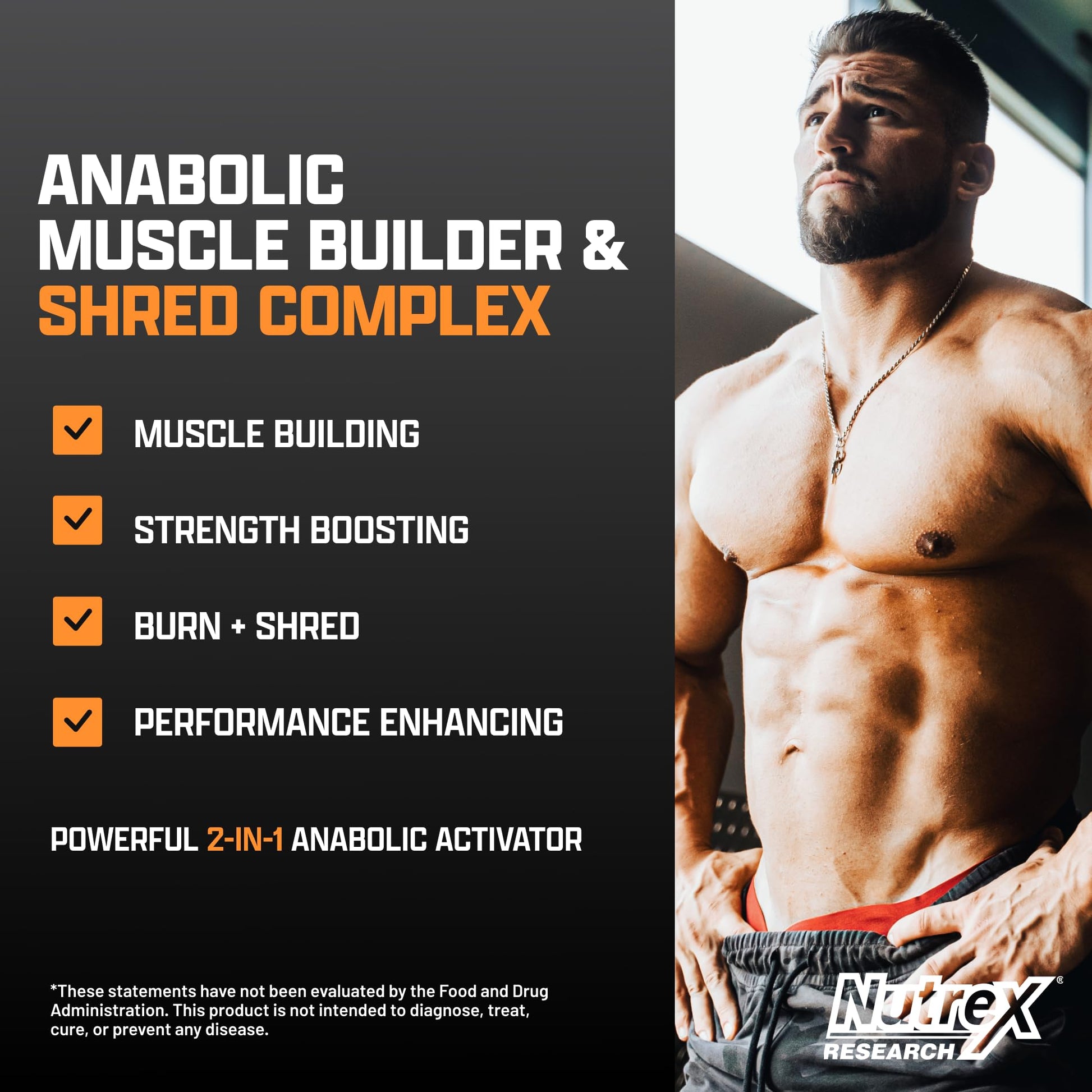 Nutrex Research Anabol Ripped Anabolic Muscle Builder for Men, 2-in-1 Muscle Builder and Shredding Supplement, (60 Count) - PrimeBioHealth - canada supplements