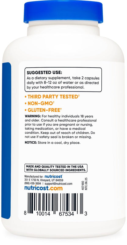 Nutricost Alpha Lipoic Acid 600mg Per Serving, 240 Capsules - Gluten Free, Vegetarian Capsules, Soy Free & Non-GMO - PrimeBioHealth - canada supplements