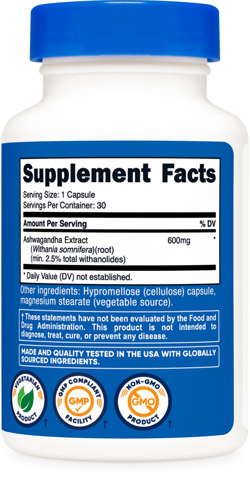 Nutricost Ashwagandha Herbal Supplement 600mg, 120 Capsules | Vegetarian, Non-GMO, Gluten Free, Ashwagandha Root - PrimeBioHealth - canada supplements