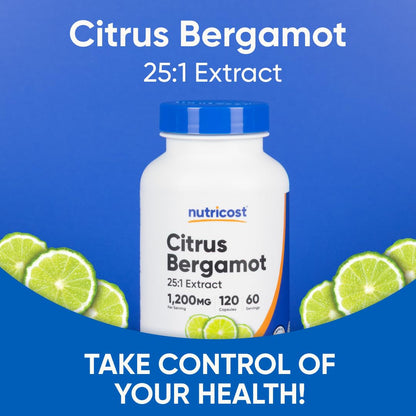 Nutricost Citrus Bergamot Capsules 1,200mg, 120 Capsules - 25:1 Bergamot Extract - 60 Servings, Gluten Free, Vegan & Non-GMO - PrimeBioHealth - canada supplements