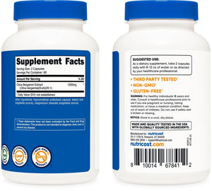 Nutricost Citrus Bergamot Capsules 1,200mg, 120 Capsules, 60 Servings | 25:1 Bergamot Extract, Gluten Free, Vegan, GMO-Free - PrimeBioHealth - canada supplements