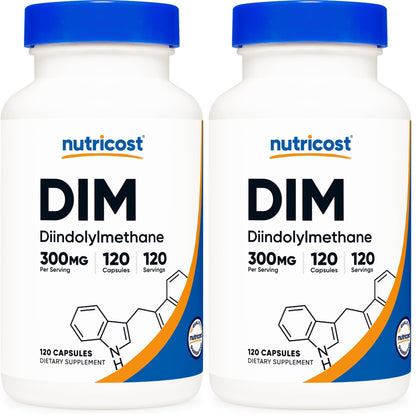 Nutricost DIM (Diindolylmethane) Plus BioPerine 300mg, 120 Vegetarian Capsules - Up to 4 Month Supply, Max Strength DIM Supplement - PrimeBioHealth - canada supplements