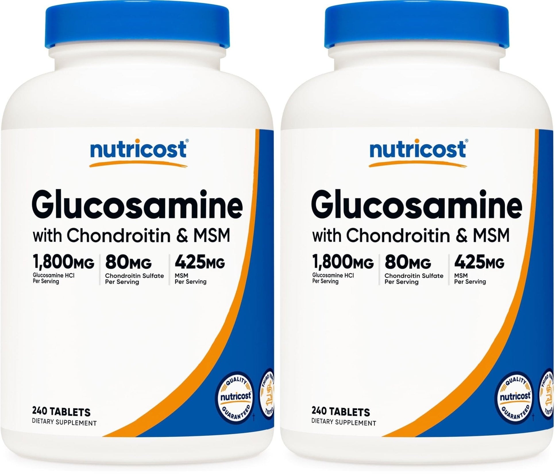 Nutricost Glucosamine 1800mg with Chondroitin & MSM, 240 Tablets, 120 Servings - PrimeBioHealth - canada supplements
