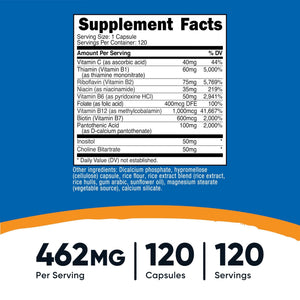 Nutricost High Potency Vitamin B Complex 462mg, 120 Capsules - with Vitamin C - Energy Complex - PrimeBioHealth - canada supplements