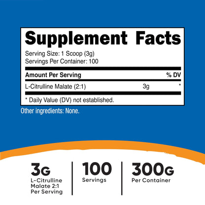 Nutricost L-Citrulline Malate (2:1) Powder (300 Grams) - PrimeBioHealth - canada supplements