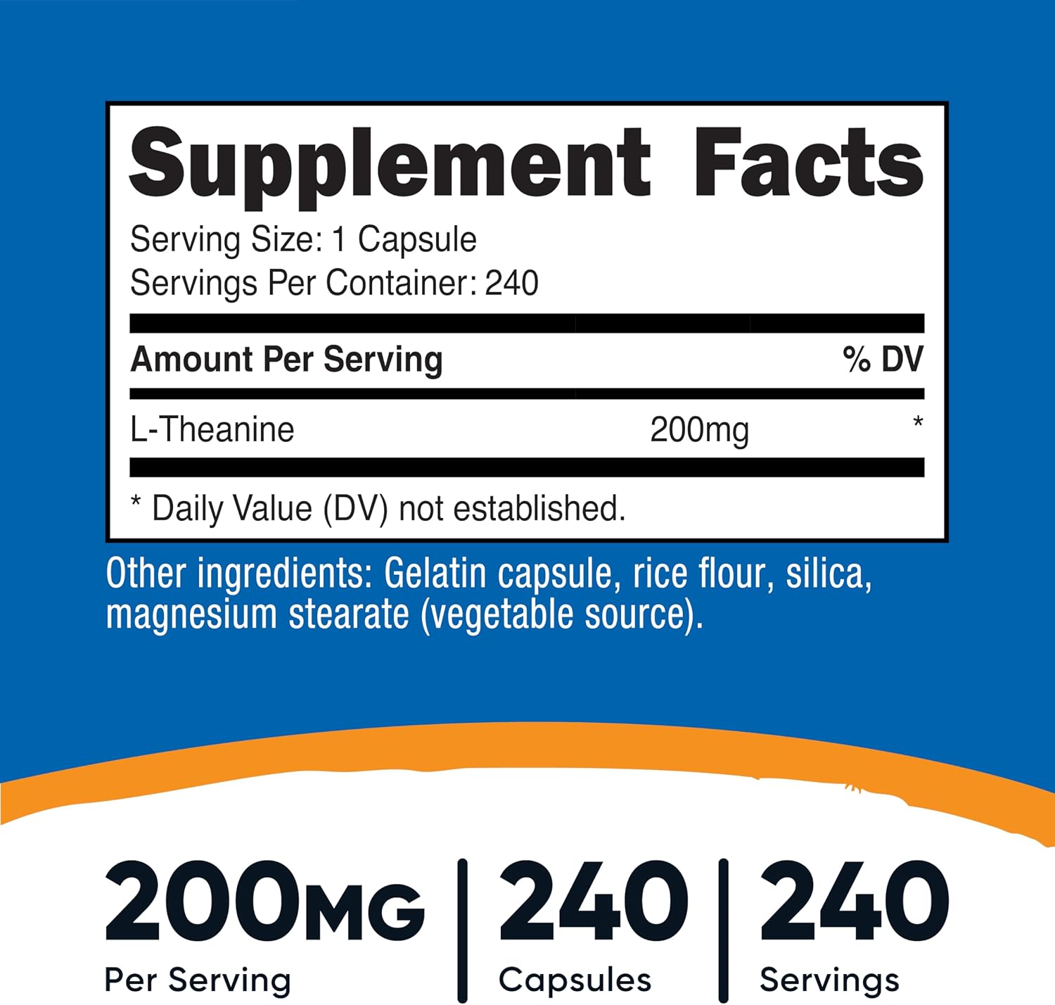 Nutricost L-Theanine 200mg, 240 Capsules - Double Strength - PrimeBioHealth - canada supplements