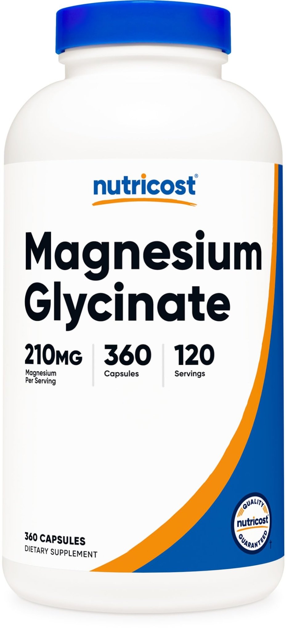 Nutricost Magnesium Glycinate Capsules, 180 Capsules, 210mg | Gentle Absorption, Magnesium Glycinate Supplement - PrimeBioHealth - canada supplements