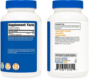 Nutricost Magnesium Glycinate Capsules, 180 Capsules, 210mg | Gentle Absorption, Magnesium Glycinate Supplement - PrimeBioHealth - canada supplements