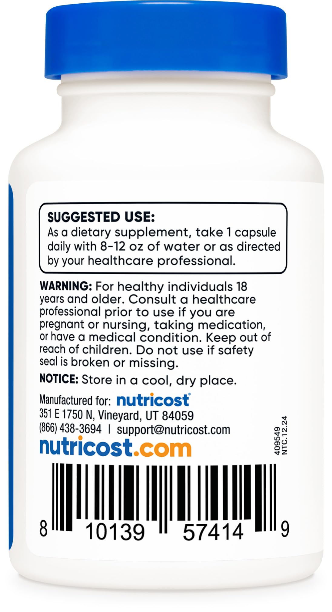 Nutricost N-Acetyl L-Cysteine (NAC) 600mg, 180 Capsules | GMO-Free And Gluten Free - PrimeBioHealth - canada supplements