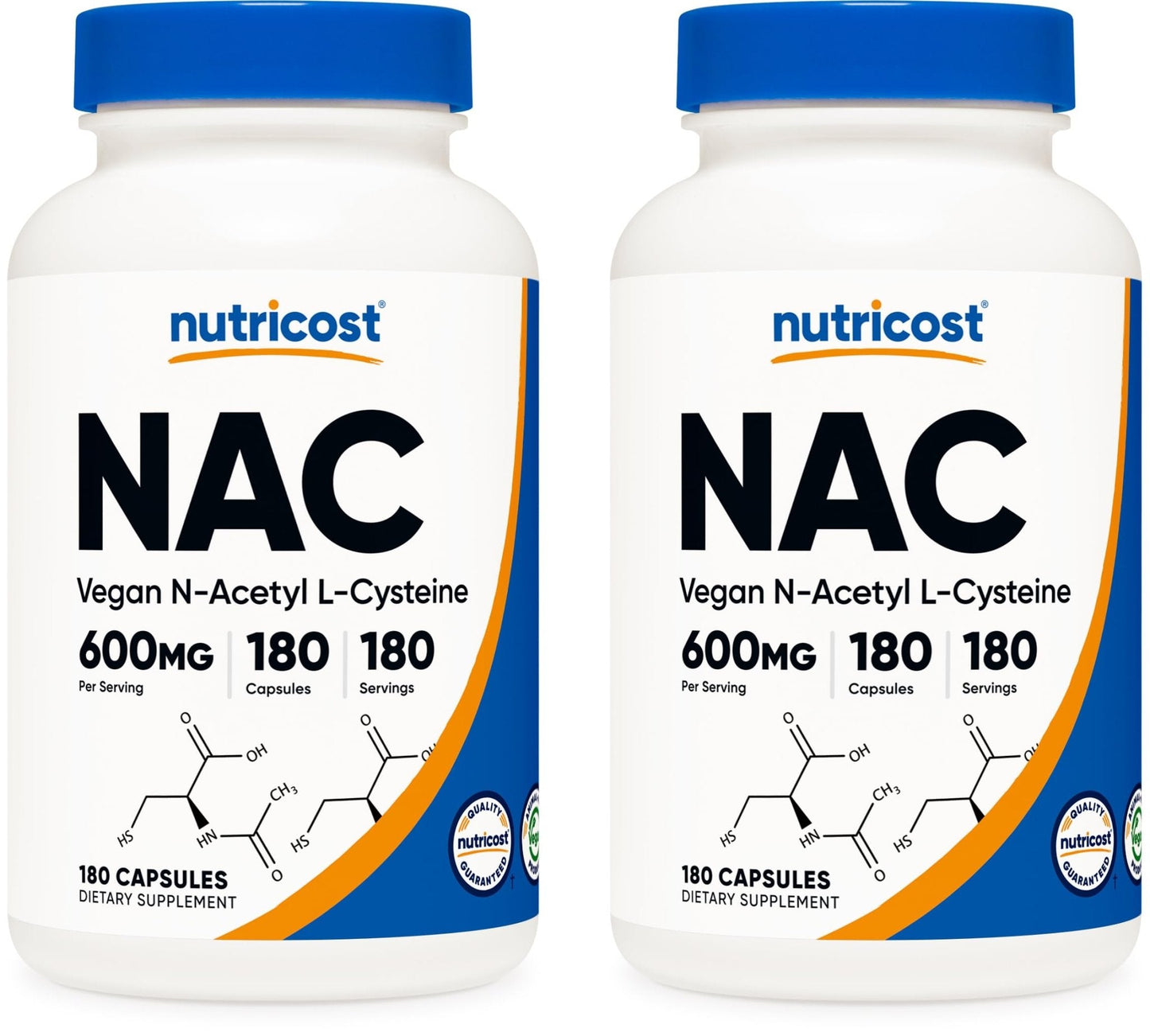 Nutricost N-Acetyl L-Cysteine (NAC) 600mg, 180 Capsules | GMO-Free And Gluten Free - PrimeBioHealth - canada supplements