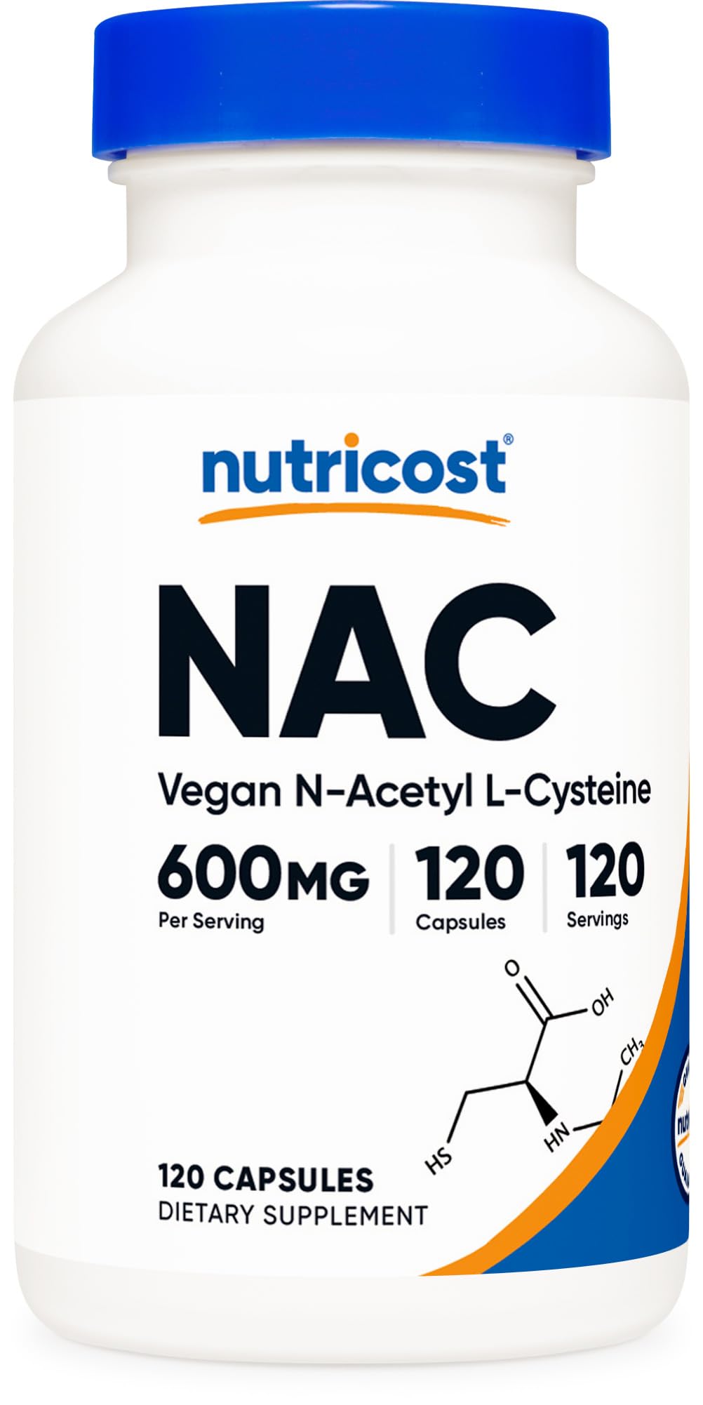Nutricost N-Acetyl L-Cysteine (NAC) 600mg, 180 Capsules | GMO-Free And Gluten Free - PrimeBioHealth - canada supplements
