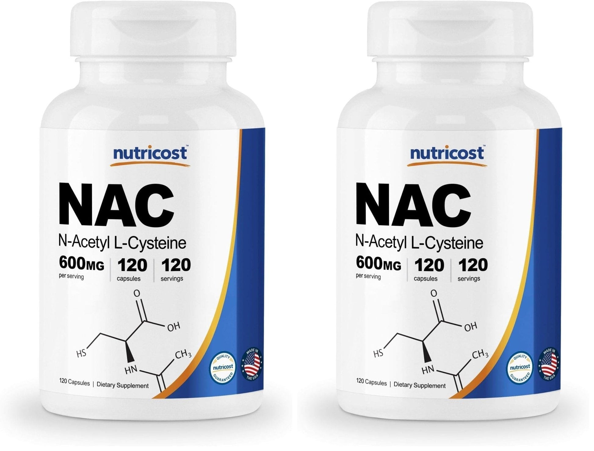 Nutricost N-Acetyl L-Cysteine (NAC) 600mg, 180 Capsules | GMO-Free And Gluten Free - PrimeBioHealth - canada supplements