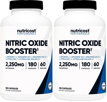Nutricost Nitric Oxide Booster 2250mg, 180 Capsules - 750mg Per Casule, 60 Servings - Gluten Free and Non-GMO | 750mg Per Casule, 60 Servings, GMO-Free - PrimeBioHealth - canada supplements