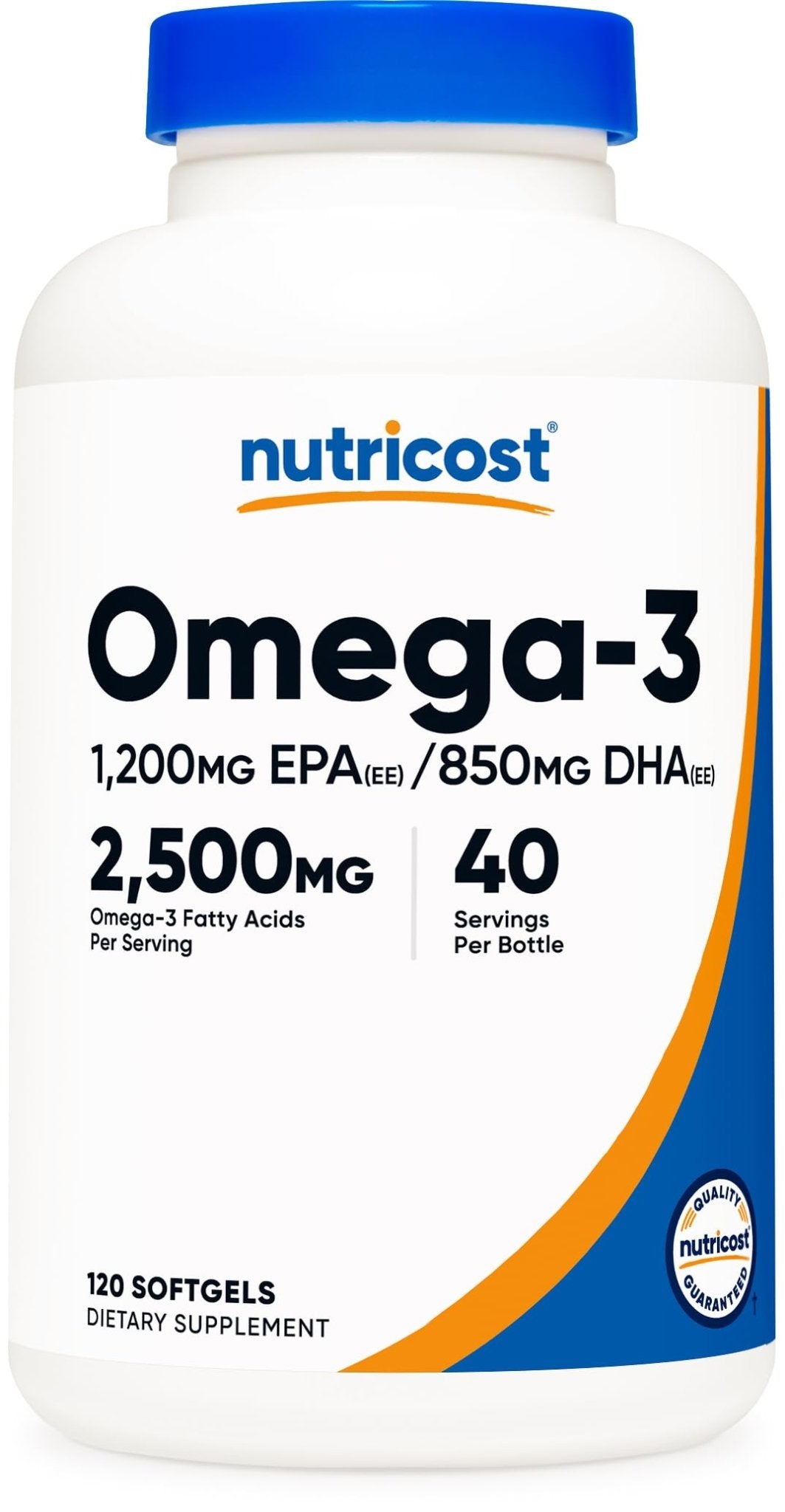Nutricost Omega 3 Fish Oil - 2500MG, 120 Softgels (40 Serv) - Fish Oil, Wild Caught! 1200mg EPA 850mg DHA - PrimeBioHealth - canada supplements
