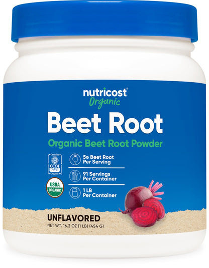 Nutricost Organic Beet Root Powder 1 LB - Vegan, Superfood, Certified USDA Organic - PrimeBioHealth - canada supplements