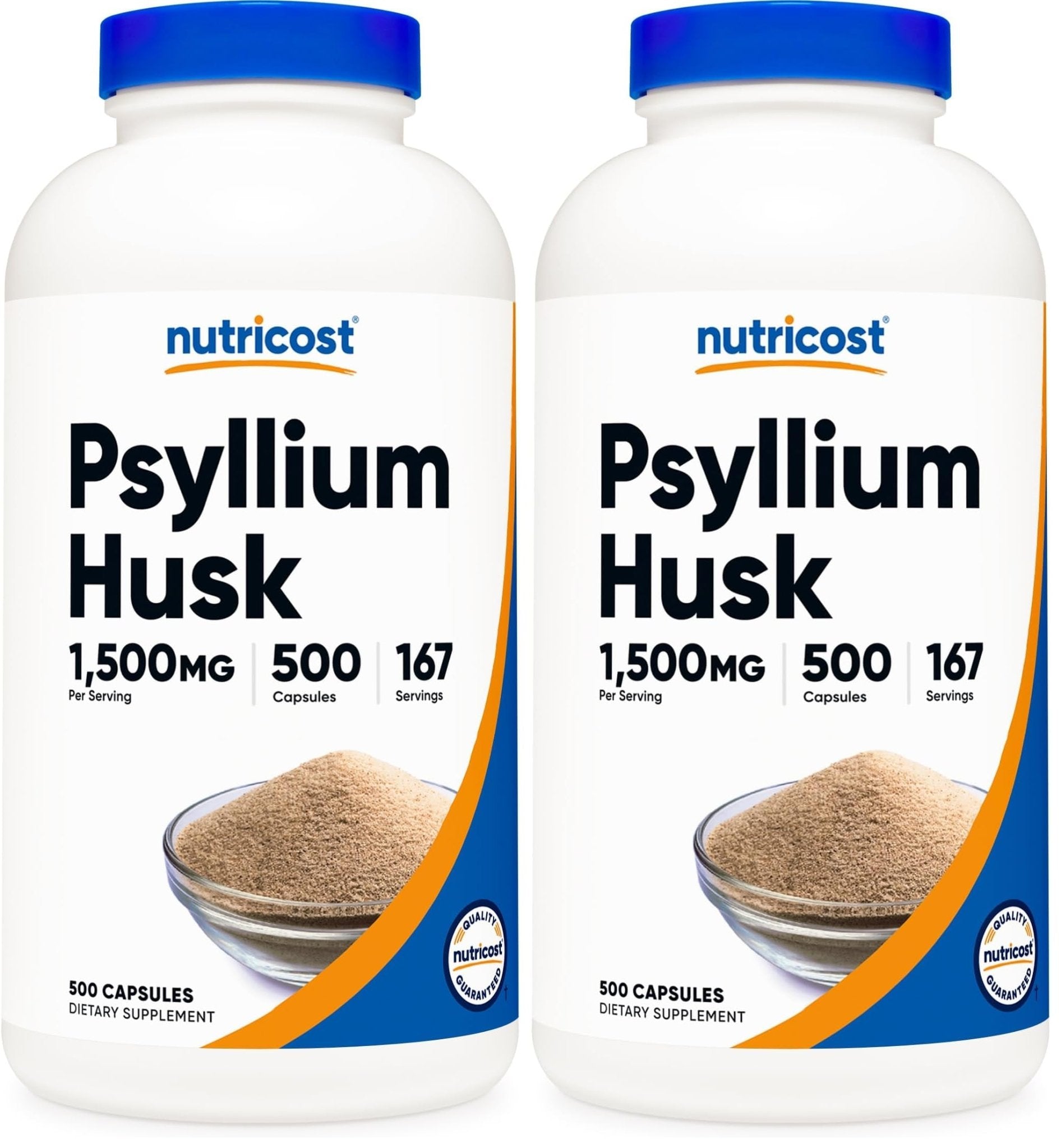 Nutricost Psyllium Husk 1500mg Per Serving, 500 Capsules - Non-GMO & Gluten Free - PrimeBioHealth - canada supplements