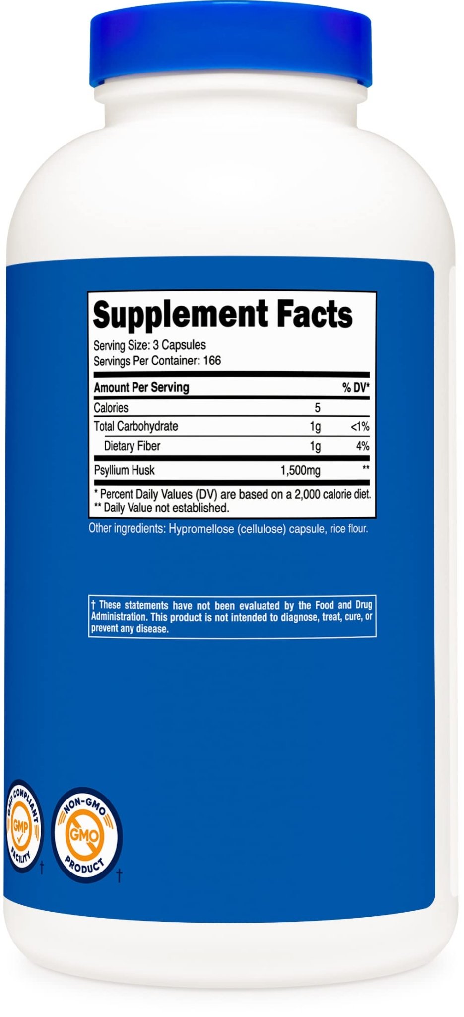 Nutricost Psyllium Husk 1500mg Per Serving, 500 Capsules - Non-GMO & Gluten Free - PrimeBioHealth - canada supplements