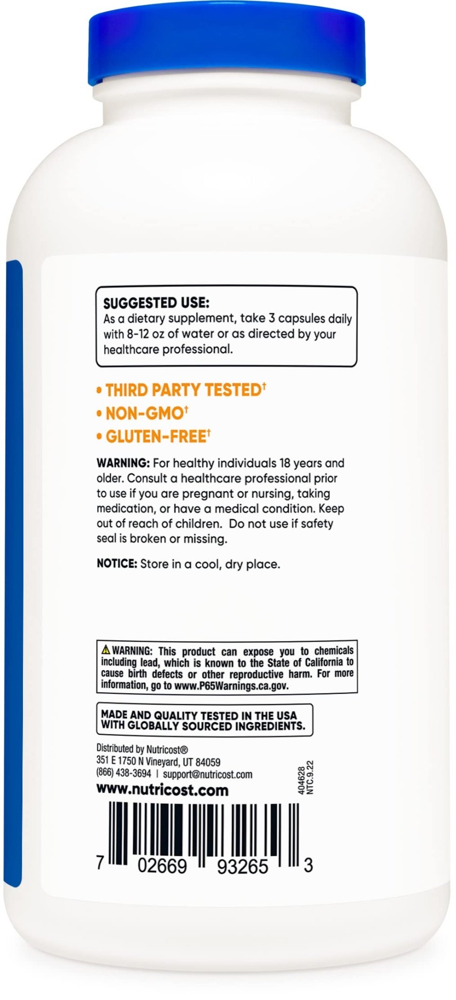Nutricost Psyllium Husk 1500mg Per Serving, 500 Capsules - Non-GMO & Gluten Free - PrimeBioHealth - canada supplements