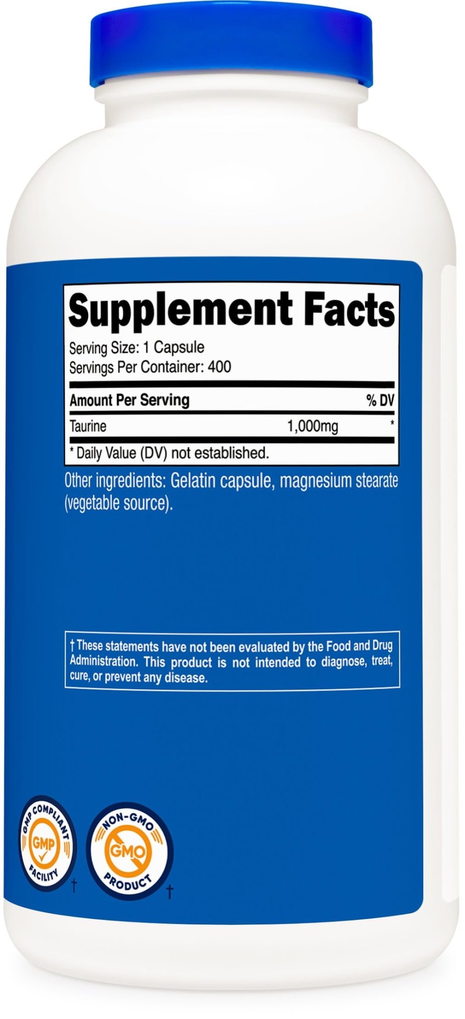 Nutricost Taurine 1000mg, 400 Capsules - PrimeBioHealth - canada supplements