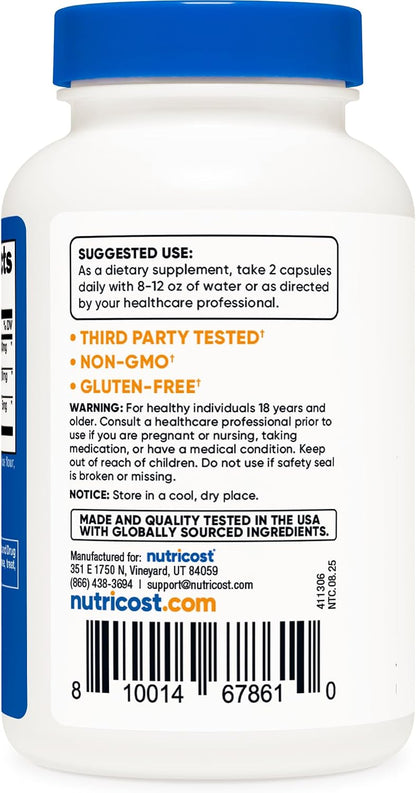 Nutricost Tongkat Ali 1,000mg 120 Capsules, Gluten Free, GMO-Free | With Tribulus Terrestris and BioPerine, Vegetarian Caps, Potent Extract - PrimeBioHealth - canada supplements