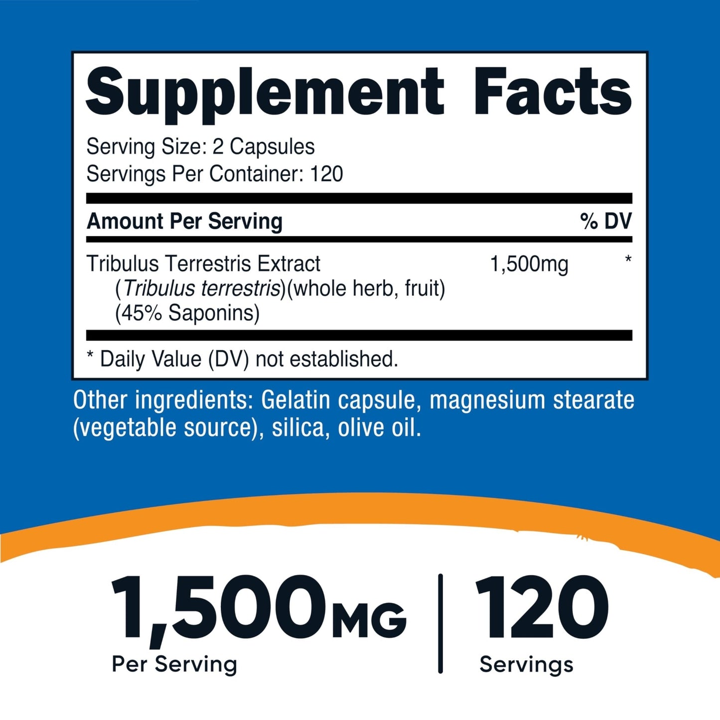 Nutricost Tribulus Terrestris Extract 1500mg, 240 Capsules - 45% Saponins, 120 Servings, Non-GMO, Gluten Free - PrimeBioHealth - canada supplements
