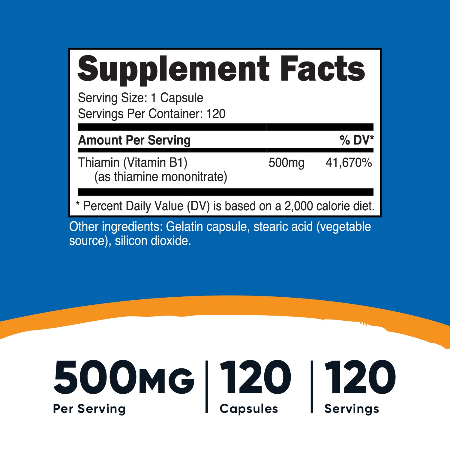 Nutricost Vitamin B1 (Thiamine) 500mg, 120 Capsules - PrimeBioHealth - canada supplements