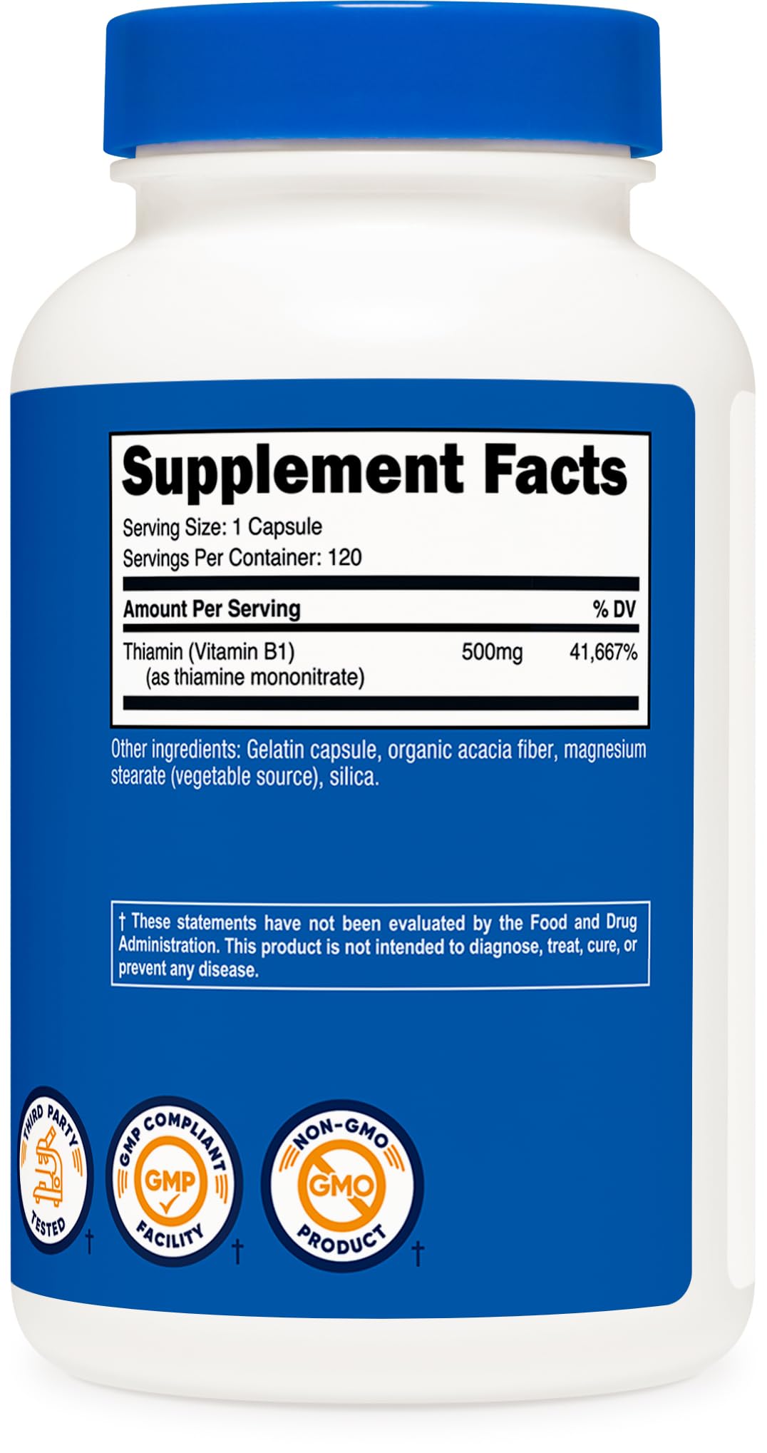 Nutricost Vitamin B1 (Thiamine) 500mg, 120 Capsules - PrimeBioHealth - canada supplements