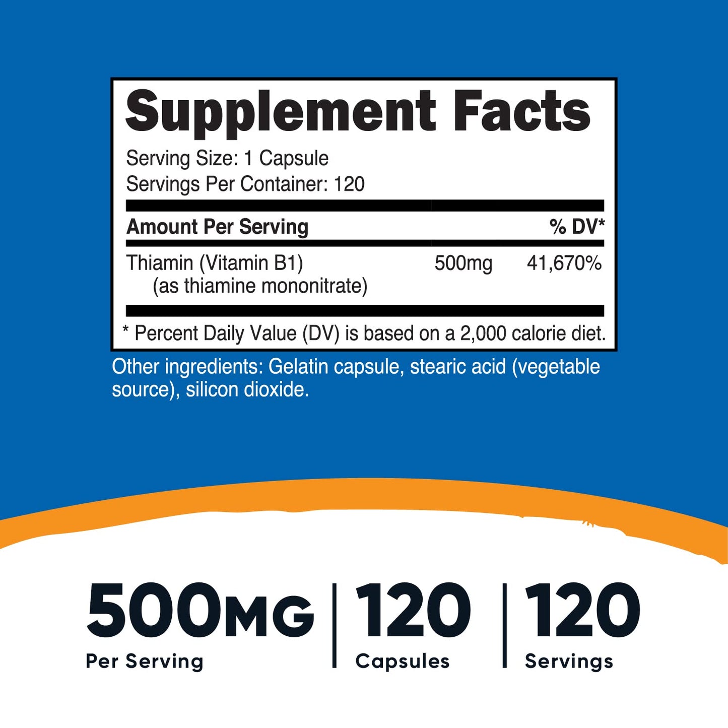 Nutricost Vitamin B1 (Thiamine) 500mg, 120 Capsules - PrimeBioHealth - canada supplements