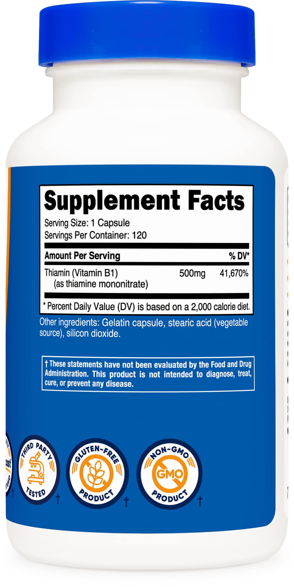 Nutricost Vitamin B1 (Thiamine) 500mg, 120 Capsules - PrimeBioHealth - canada supplements