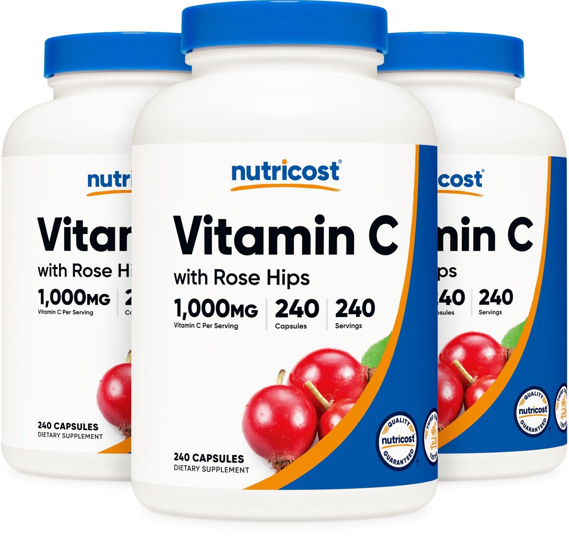 Nutricost Vitamin C with Rose Hips 1025mg, 240 Capsules, Gluten Free | Vitamin C 1,000mg, Rose Hips 25mg, GMO-Free - PrimeBioHealth - canada supplements