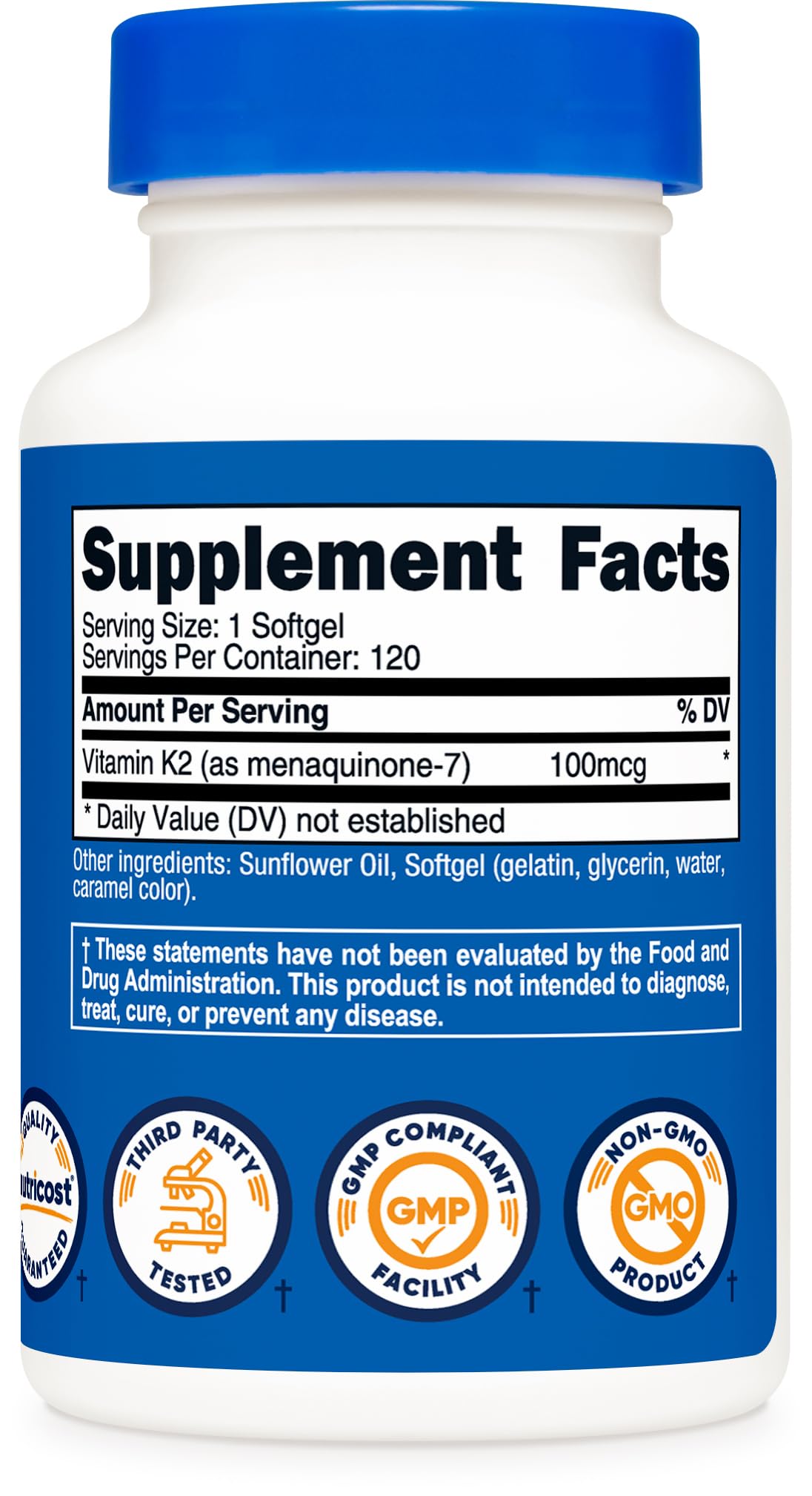Nutricost Vitamin K2 MK-7 100 mcg, 240 Softgels, Gluten Free, GMO-Free | MK7 - PrimeBioHealth - canada supplements
