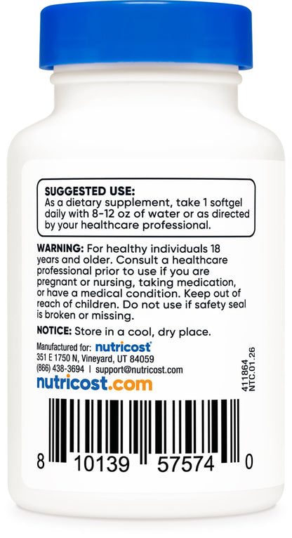 Nutricost Vitamin K2 MK-7 100 mcg, 240 Softgels, Gluten Free, GMO-Free | MK7 - PrimeBioHealth - canada supplements
