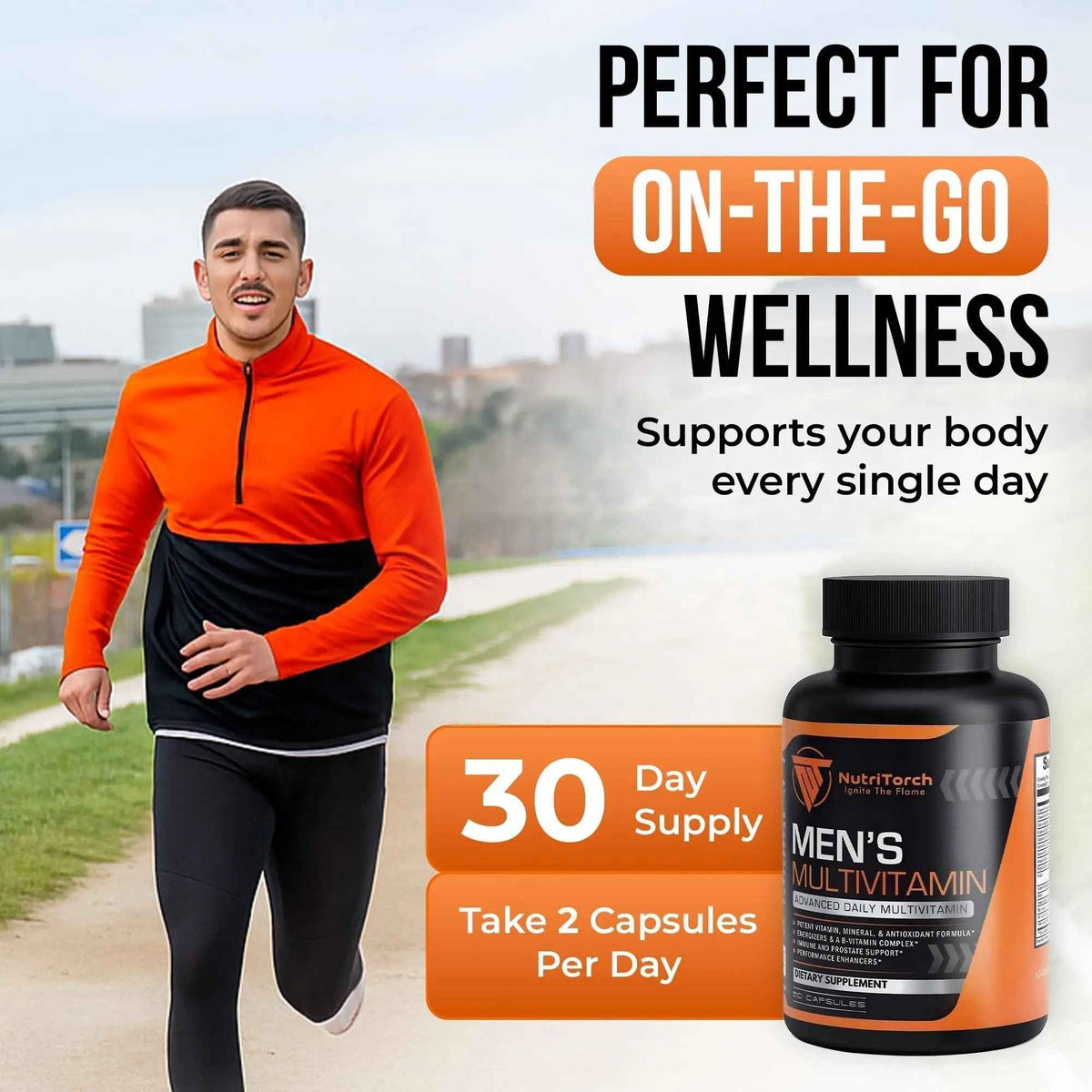 NutriTorch Multivitamin for Men – Adult Dietary Supplement with Vitamins A, C & D, Minerals & Antioxidants for Immune Support, Increased Energy