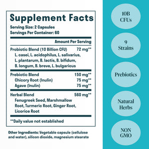 Nuven Naturals All-in-One Gut Health w/Probiotics, Prebiotics, Digestion-Supporting Herbs - PrimeBioHealth - canada supplements