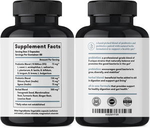 Nuven Naturals All-in-One Gut Health w/Probiotics, Prebiotics, Digestion-Supporting Herbs - PrimeBioHealth - canada supplements