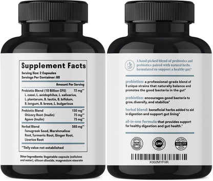 Nuven Naturals All-in-One Gut Health w/Probiotics, Prebiotics, Digestion-Supporting Herbs - PrimeBioHealth - canada supplements