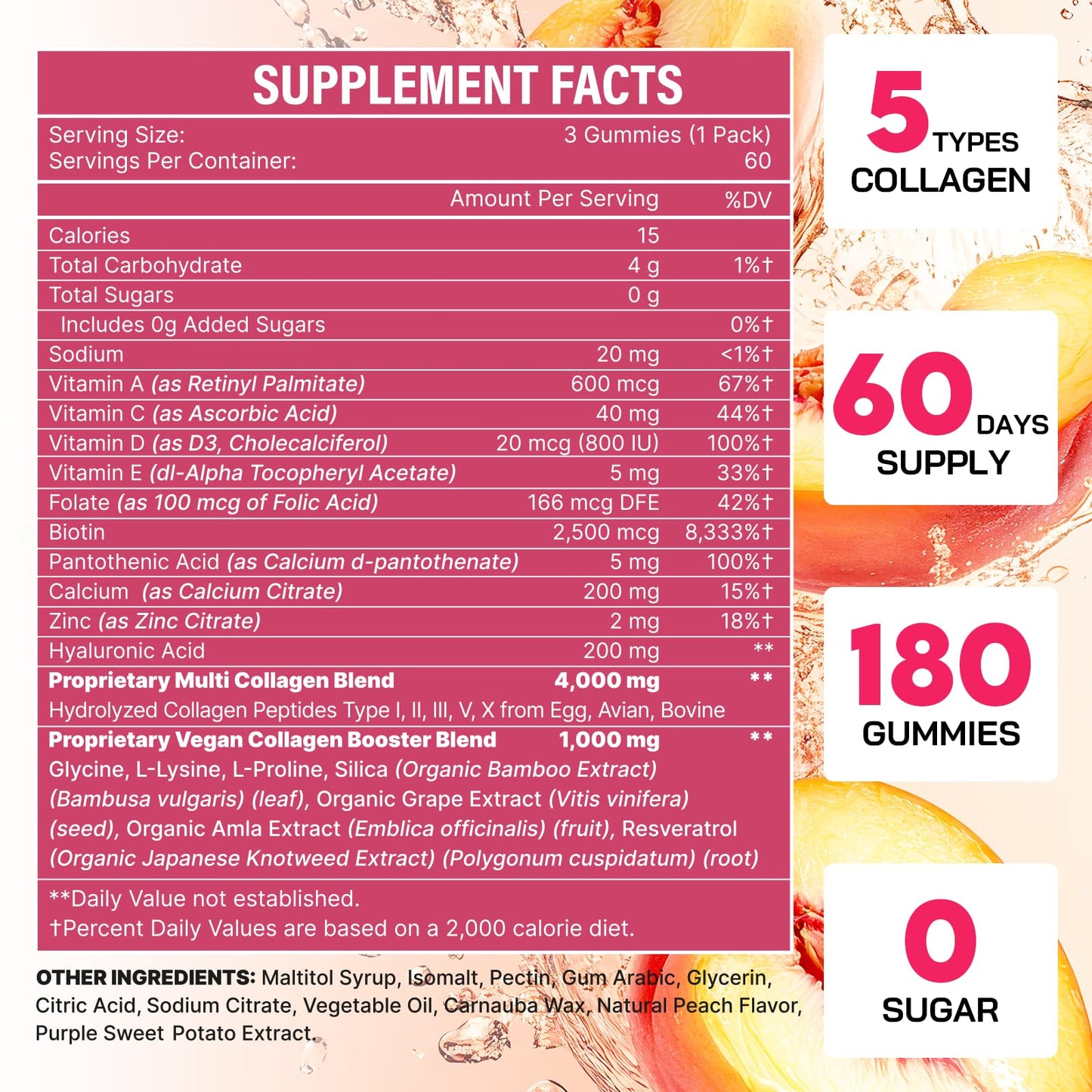 OHaboth Collagen Gummies for Women, Hydrolyzed Collagen Peptides Type I, II, III, V, X, 0 Sugar - Collagen Gummies for Skin, Wrinkles, Hair, Nails - PrimeBioHealth - canada supplements