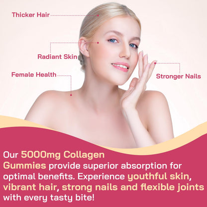 OHaboth Collagen Gummies for Women, Hydrolyzed Collagen Peptides Type I, II, III, V, X, 0 Sugar - Collagen Gummies for Skin, Wrinkles, Hair, Nails - PrimeBioHealth - canada supplements