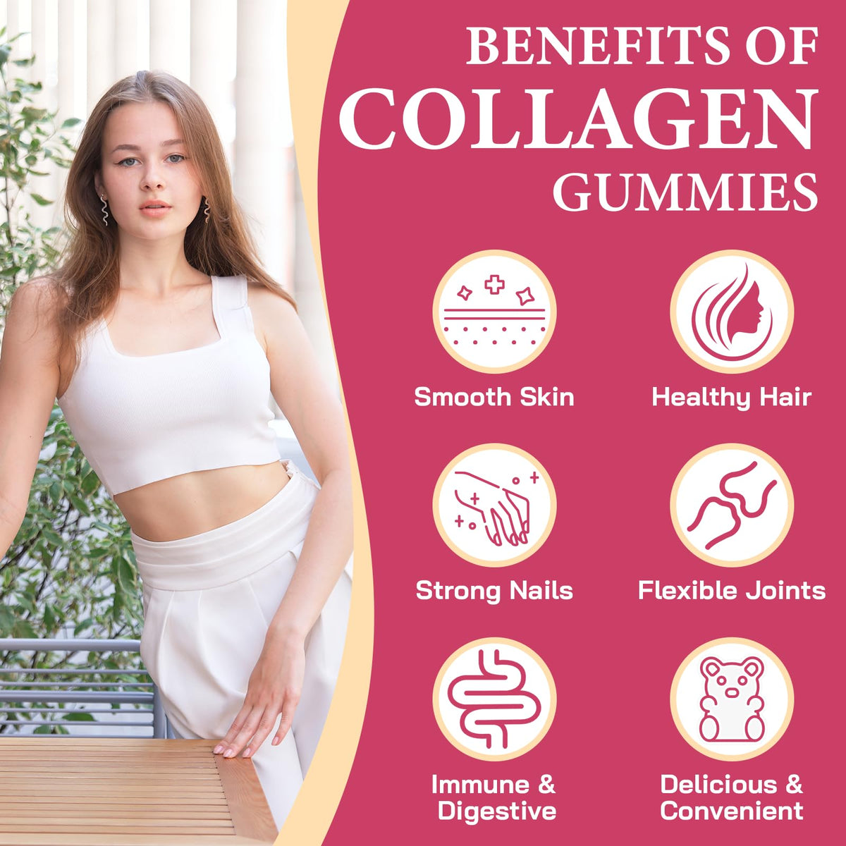 OHaboth Collagen Gummies for Women, Hydrolyzed Collagen Peptides Type I, II, III, V, X, 0 Sugar - Collagen Gummies for Skin, Wrinkles, Hair, Nails - PrimeBioHealth - canada supplements