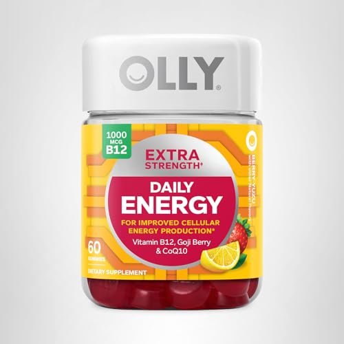 OLLY Extra Strength Daily Energy Gummy, Caffeine Free, 1000mcg Vitamin B12, CoQ10, Goji Berry, Adult Chewable Supplement - PrimeBioHealth - canada supplements