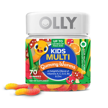 OLLY Kids Multivitamin Gummy Worms, Overall Health and Immune Support, Vitamins and Minerals A, C, D, E, Bs and Zinc, Chewable Supplement - PrimeBioHealth - canada supplements