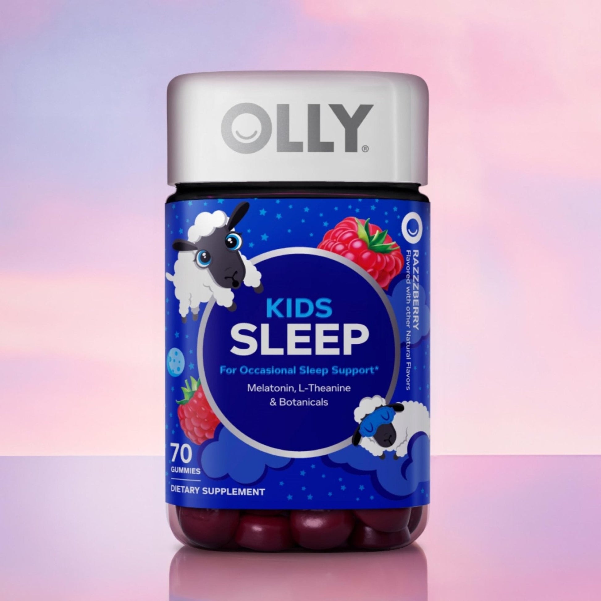 OLLY Kids Sleep Gummies, 0.5mg Melatonin, L Theanine, Chamomile, and Lemon Balm, Raspberry - 70 Count - PrimeBioHealth - canada supplements