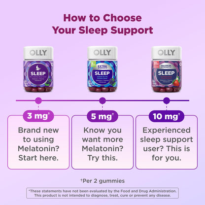 OLLY Max Strength Sleep Gummy, 10mg Melatonin, L-Theanine, Chamomile, Lemon Balm, Sugar Free, Vegetarian Sleep Aid, Strawberry - 70 Count - PrimeBioHealth - canada supplements